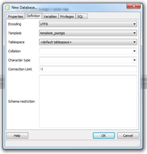 Choosing a Template from the Definition Tab